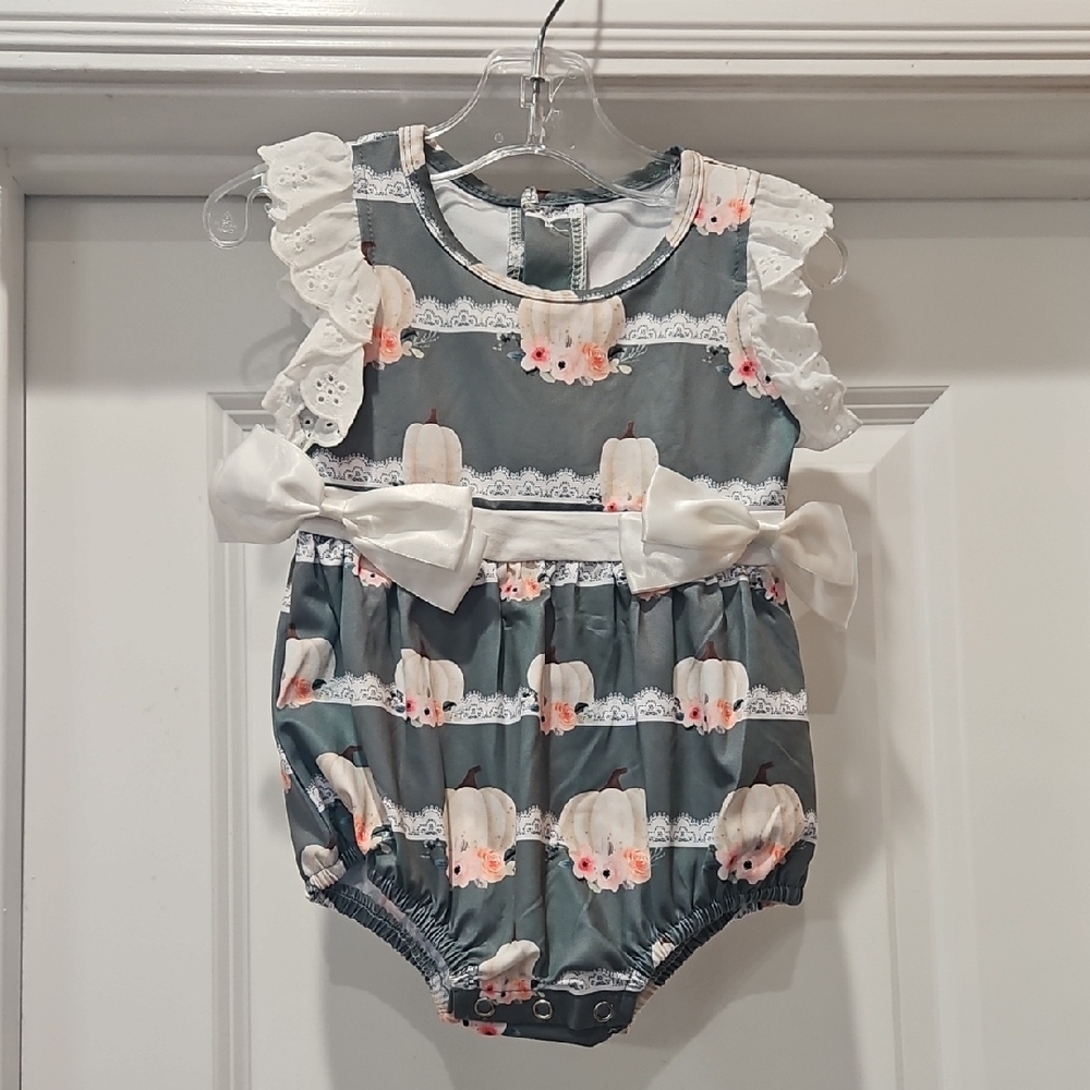 Pumpkin & Flower Baby Romper